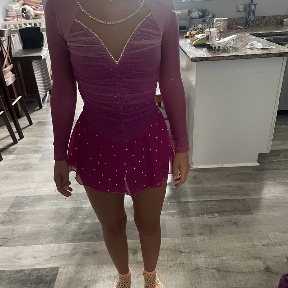 SOLD Elegant Purple Skater Dress with stones
